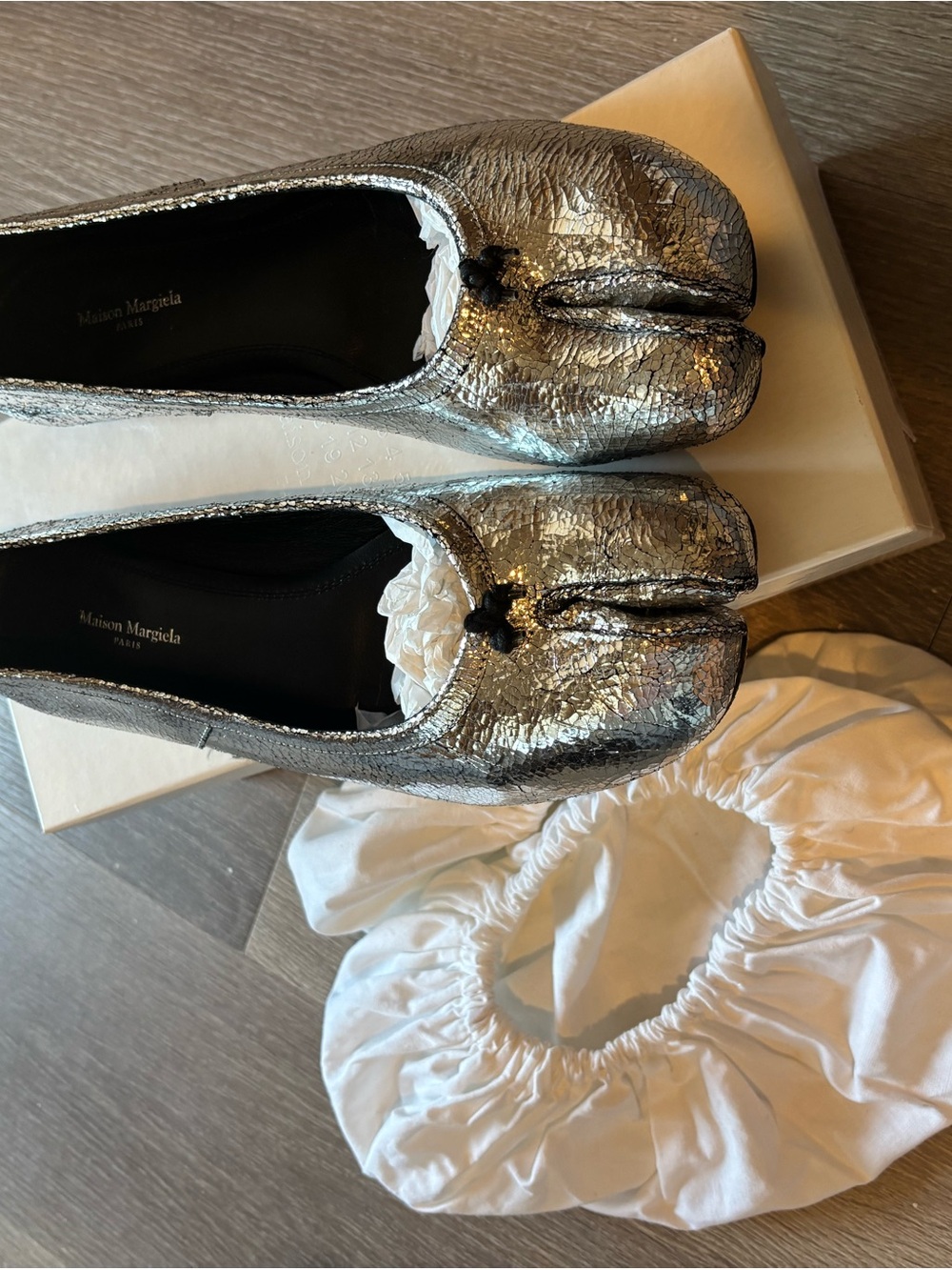 Authentic Maison Martin Margiela Tabi Ballerina Broken Mirror Flats - Picture 2 of 7